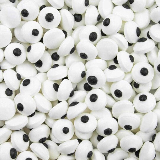 Krazy Sprinkles - Shapes; Krazy Sprinkles - Mini 10mm Eyeballs (1/2 Cup, 1x Jar) for Cakes, Ice Cream & Cookies; Category:Sprinkles & Edible Decorations; Image:1